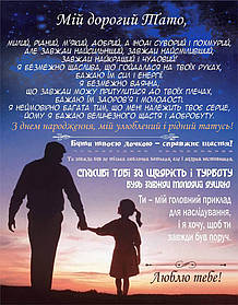 Плед 3D зі своїми побажаннями "Теплий дотик батьківських рук" татові 11911 160х200 см