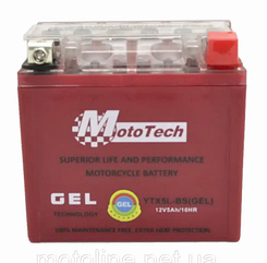 Гелевий мото-акумулятор 12В 5А/год АКБ YTX5L-BS 5АМ (MF) GEL Mototech