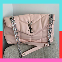 Сумки YSL брендовые Ив сен лоран сумки Сумка женская ysl Сумки кожаные Yves Saint Laurent светло-розовый