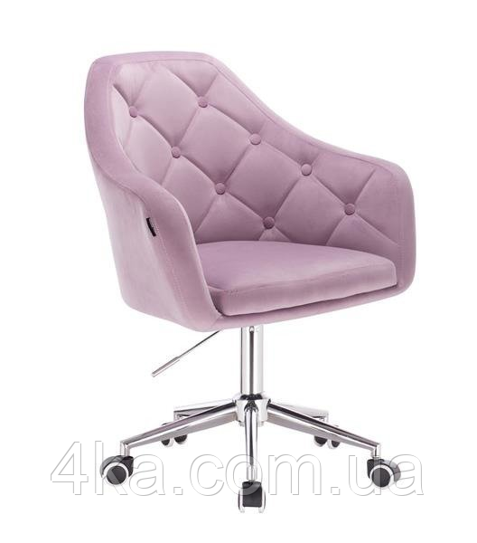 Перукарське крісло на колесах HR831K, велюр, верес, фото 1