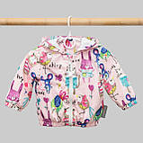 Дитяча курточка вітровка Малюнки на рожевому розмір 74, фото 2