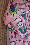 Дитяча курточка вітровка Малюнки на рожевому розмір 74, фото 4