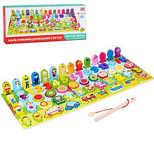 Дерев'яна іграшка (вкладиш - сортер, магнітна рибалка) арт. 62244