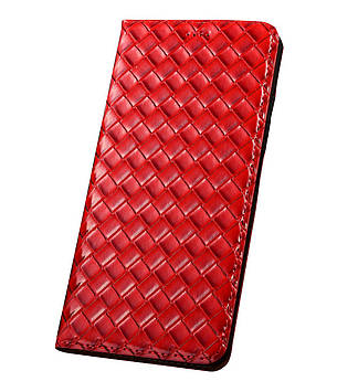 Чохол для HONOR 7C / Pro з натуральної шкіри протиударний магнітний книжка з підставкою "VENETTA" Червоний