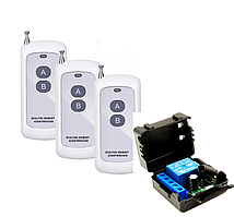 Бездротовий модуль дистанційного керування 433 МГц, 12 В постійного струму, 1 канал 3 пульти, 2 кнопки дальність до 500м