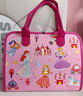 Розвиваюча Сенсомоторна сумка для дітей Рожева 4028 Бізіборд для навчання та розвитку Монтессорі