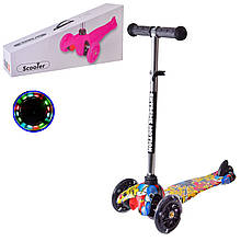 СЕРАКАТ 3-Х КОЛІСНИЙ SC20112 принтований, колеса PU зі світлом, 09-жовтий принт