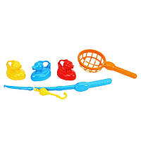 Детский игровой набор "Рыбалка" ТехноК 7594TXK сачок и три уточки, Toyman