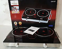 Двоконфоркова інфрачервона плита настільна електрична склокерамічна, сенсорні електроплити 4000W