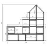 СТЕЛАЖ У ДИТЯЧУ КІМНАТУ "БУДИНОЧОК" НА 14 КЛІТИНОК, 8 ШУХЛЯД, фото 3