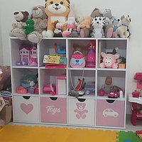 Стелаж для іграшок і книг на 12 клітинок Toys-pink