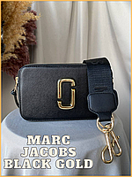 Сумка Marc Jacobs Black gold Женская черная сумочка клатч Marc Jacobs Black Gold