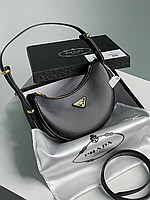 Модная кожаная сумка Prada Arque Leather Shoulder Bag Прада,сумка на ремешке, сумки кросс боди, сумка на плечо