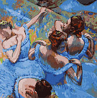 Набор для росписи по номерам Голубые танцовщицы © Эдгар Дега 40х40см размер холста картина Идейка