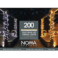 Гірлянда Noma 200 Duo Bulb LED Christmas Fairy Lights, теплий білий, холодний білий або комбінований