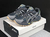 Женские кроссовки Asics Gel Kahana 8 Dark Gray (Серые) Обувь Асикс Гель Кахана 8 кожа сетка демисезонные