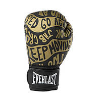 Боксерские перчатки SPARK BOXING GLOVES Everlast 919580-70-8110 черный, золотой 10 унций, Vse-detyam