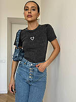 Джинси жіночі на ґудзиках з високою посадкою колір синій 😍