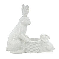 Пасхальный декор из керамики в виде белых кроликов H. B. Kollektion