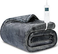Электрическое одеяло, одеяло с подогревом 120 * 160 см с быстрым нагревом, 10 уровней нагрева и 10-часовой