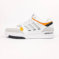 Adidas Drop Step белые с серым и оранжевым