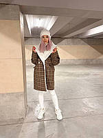 Тепле пальто жіноче кашемірове на підкладці синтепон 80 норма та напівбатал
