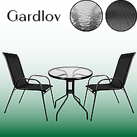 Якісні меблі для балкона-лоджії стіл + 2 стільці Gardlov, Набір літніх меблів для саду та терас