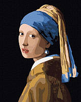Набір для розпису по номерах Дівчина з перловою сережкою ©Ян Вермер  40х50см розмір полотна картина Идейка