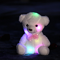 Игрушка мишка Белый, мягкая плюшевая игрушка со световыми эффектами