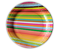 Бумажные тарелки KOZA-Style "Полоски счастья" 23см 10шт/уп