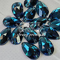 Стрази пришивні Крапля 17*28 мм. Blue Zircon DeLux