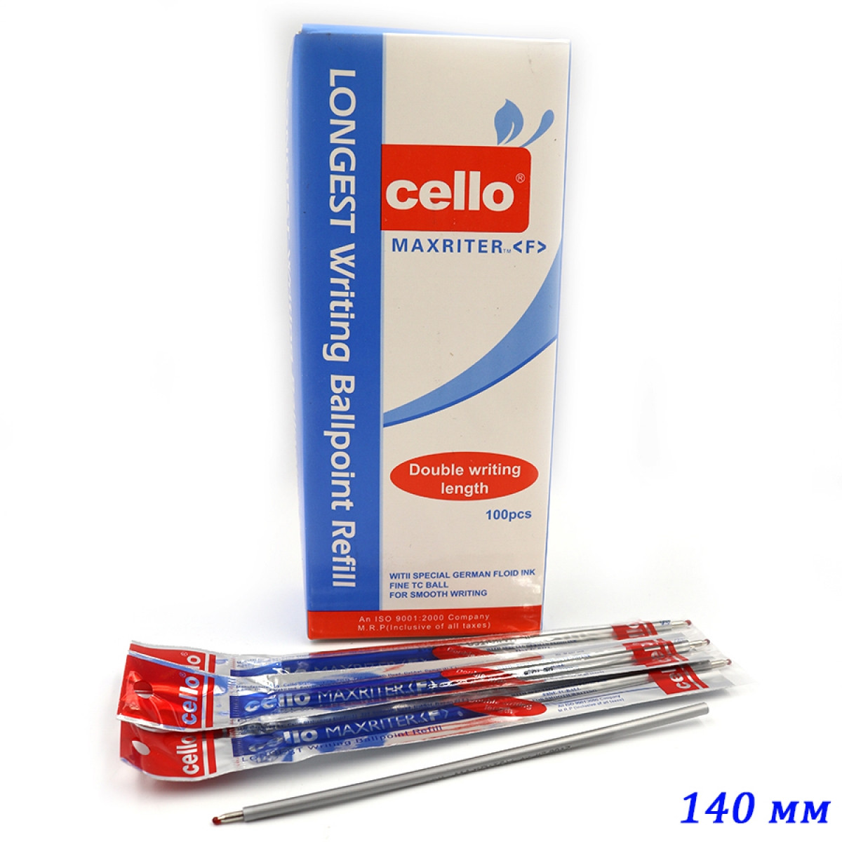 Стрижень кульку. Cello Maxriter червона 140мм без/етик