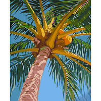 Набір для розпису по номерах Кокоси на пальмі 40х50 см розмір полотна картина Strateg GS712