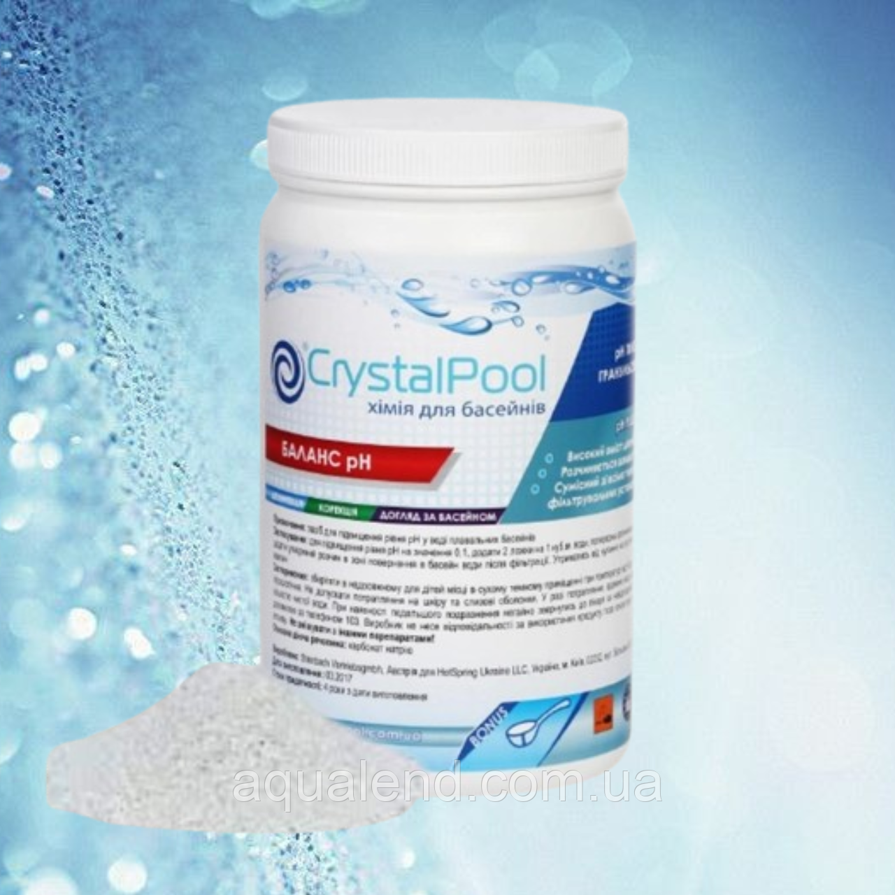 Засіб для зниження рівня pH Crystal Pool pH Minus 1 кг гранули