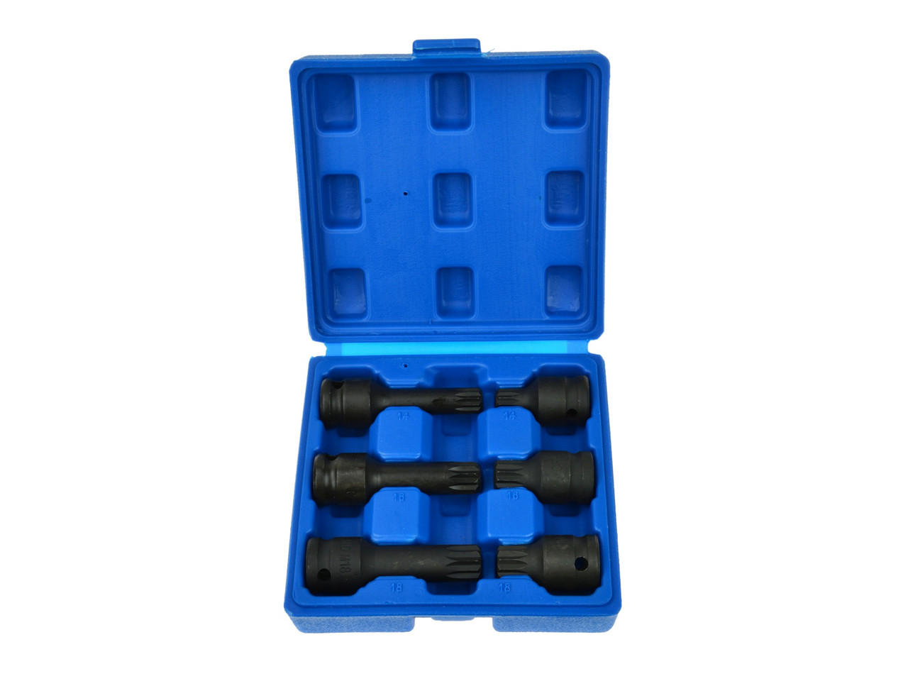 Комплект ударних головок біт Spline 1/2" M14 M16 M18 гайковерти Geko G10515, фото 1