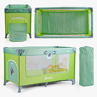 Детский манеж-кровать Toti T-06457, размер 126x65x75 см, зеленый