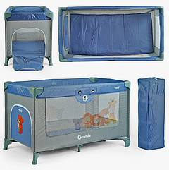 Дитячий манеж-ліжко Toti T-04011, розмір 126x65x75 см, синій