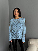 Стильный свитер женский ажурный 42-48 оверсайз (3цв) "AMUR-1" недорого от прямого поставщика