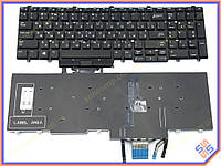 Клавиатура для DELL Latitude E5550, E5570, E5580, Precision 7510, 7710 (RU Black с подсветкой и поинтстиком)