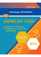 Українська мова. ЗНО / НМТ 2024. Теорія в таблицях, завдання у форматі НМТ та ЗНО. Авраменко О.