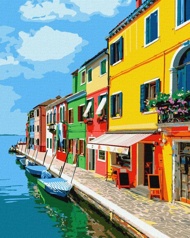 Набір для розпису по номерах Вуличками Італії 40х50см розмір полотна картина Идейка, фото 1