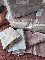 Набор махровых льняных полотенец банные 6шт 70х140 см
