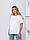 Футболка жіноча Leliss бавовняна класична однотонна з круглим коміром біла, фото 2