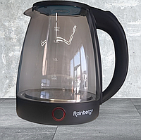 Электрический стеклянный чайник Rainberg RB-2240 дисковый электрочайник прозрачный 2200 Вт