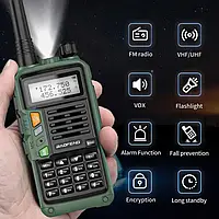 Мобильная переносная радиостанция Baofeng UV-S9 Plus 10W портативная двухдиапазонная с фонариком до 10 км.