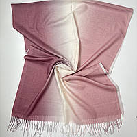 Женский однотонный палантин шарф с переходом цвета Трикотажный мягкий шарф на осень весну из натуральной ткани Терракотово - Бордовый