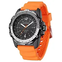 Тактические водонепроницаемые часы North Edge Evoque 2 Orange на солнечной энергии