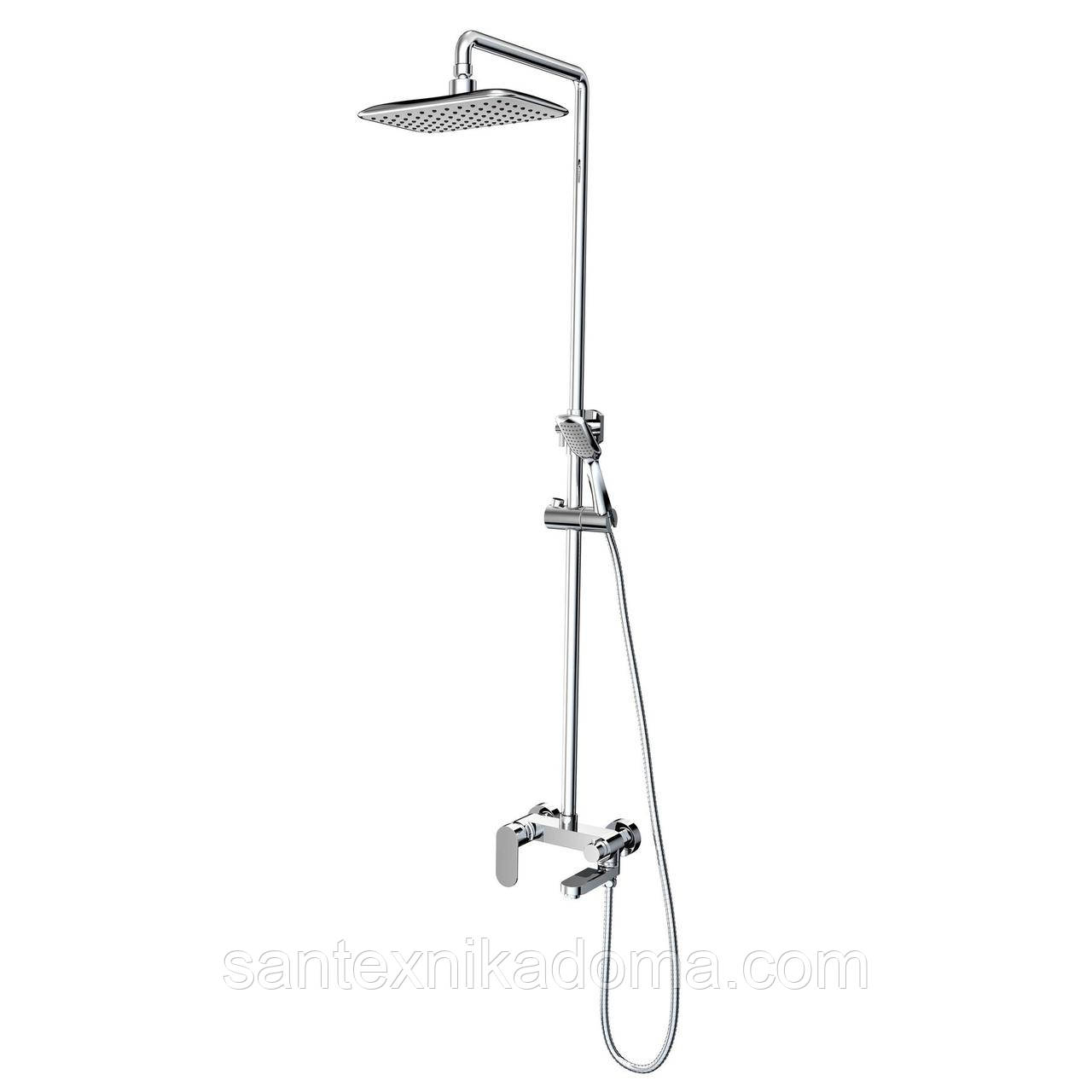 Душова система TOPAZ BARTS TB 07102-H36-S лійка тропік 19х19 см змішувач з виливом латунь