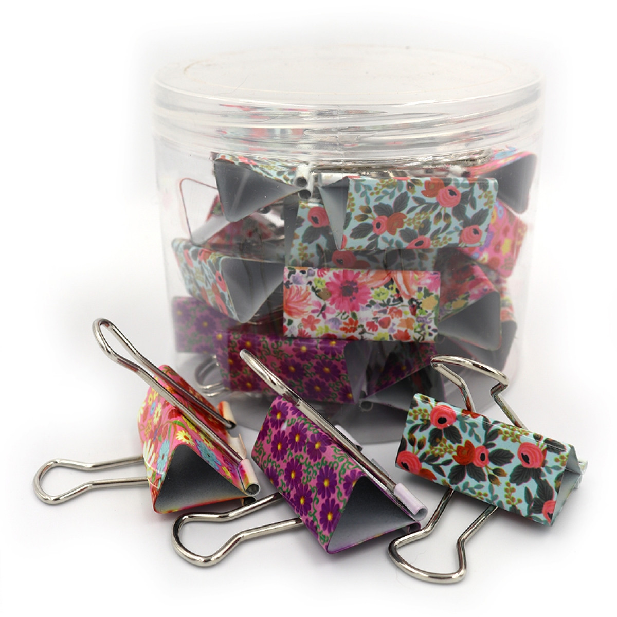 Біндер 41мм "Квіти"у банкеPVC,24шт/етик.