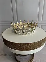 Круглая Тиара,корона Диадема( полного круга 13см) для декорации торта, а также для головы